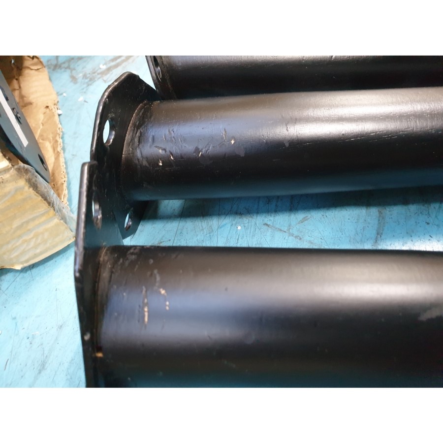 GRADE A2 - Pair of Beige Velvet Dining Chairs with Ribbed Back - Penelope