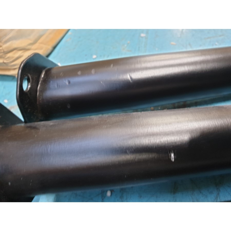 GRADE A2 - Pair of Beige Velvet Dining Chairs with Ribbed Back - Penelope