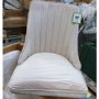 GRADE A2 - Pair of Beige Velvet Dining Chairs with Ribbed Back - Penelope