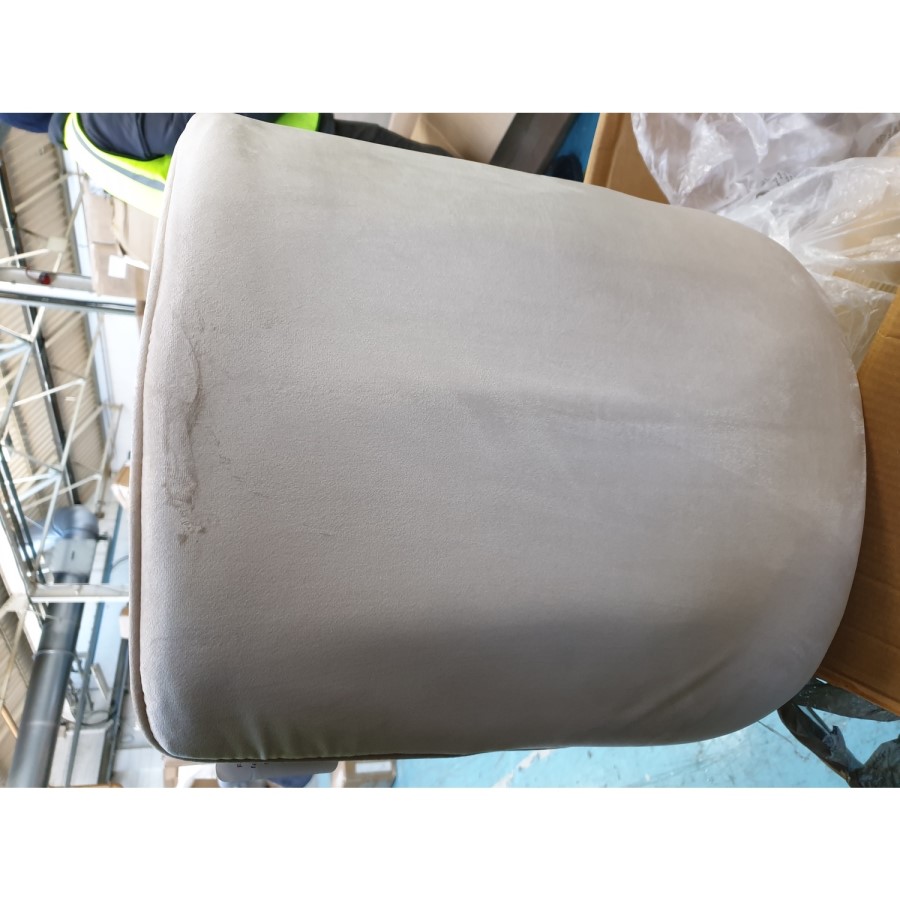 GRADE A2 - Pair of Beige Velvet Dining Chairs with Ribbed Back - Penelope