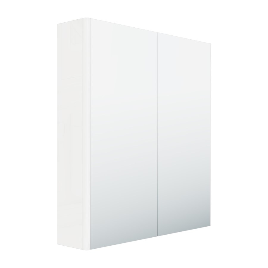 White Mirrored Wall Bathroom Cabinet 600 x 650mm - Portland