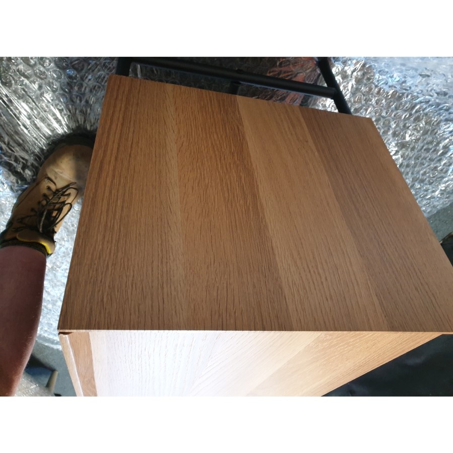 GRADE A2 - Chevron Solid Wood TV Stand with Storage - TV's up to 70" - Telsa