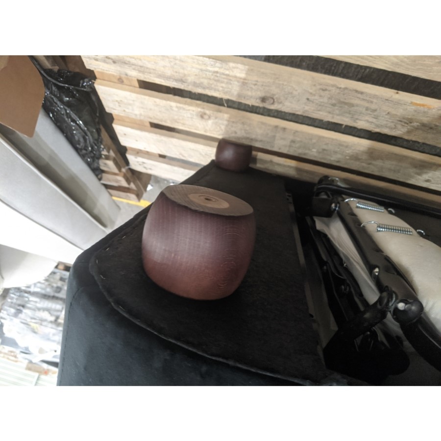 GRADE A2 - Black Velvet 3 Seater Sofa Bed - Bronte