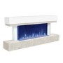 GRADE A1 - White and Beige Concrete Effect Wall Mounted Alexa Electric Fireplace - Amberglo