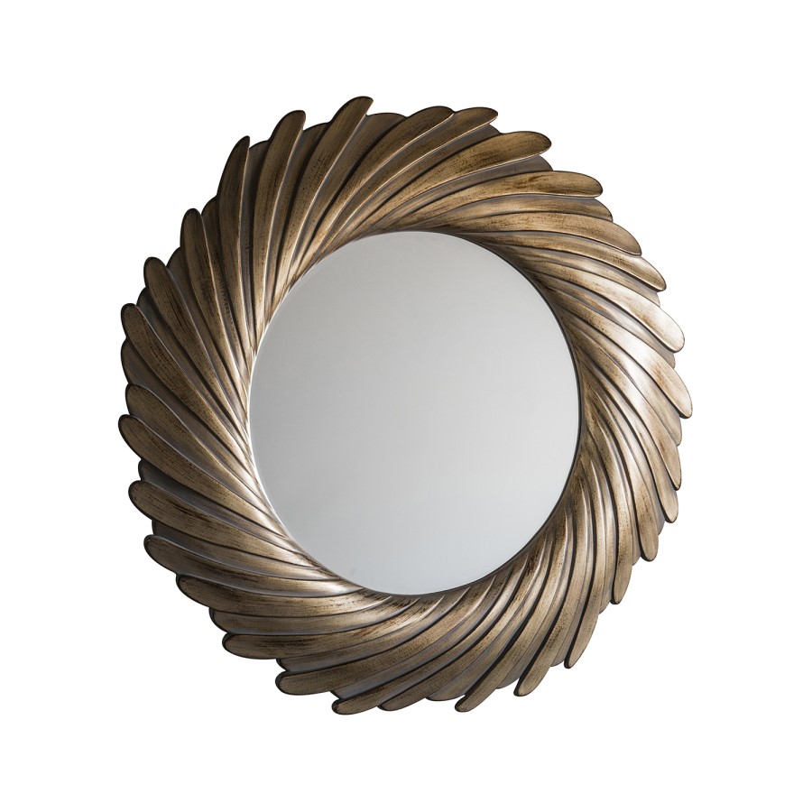 Round Mirror Gold Verdigree - Caspian House 