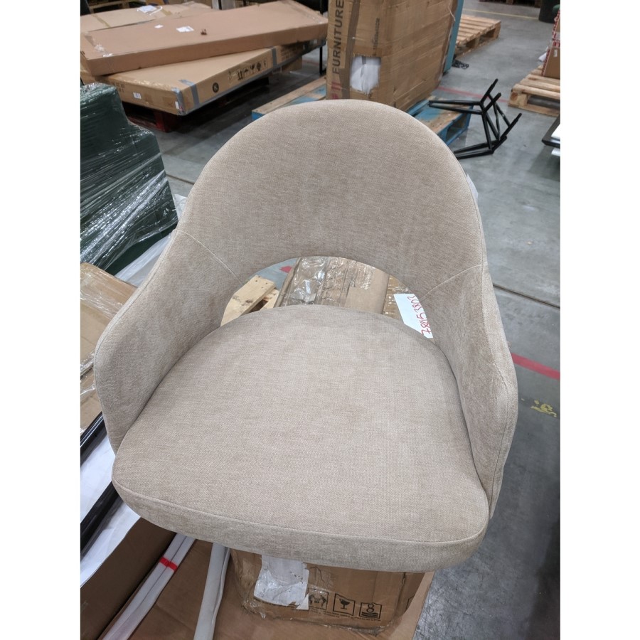 GRADE A2 - Set of 2 Beige Fabric Dining Chairs - Colbie
