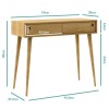 GRADE A1 - Solid Oak Console Table with Drawers - Scandi - Briana