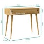 GRADE A2 - Solid Oak Console Table with Drawers - Scandi - Briana