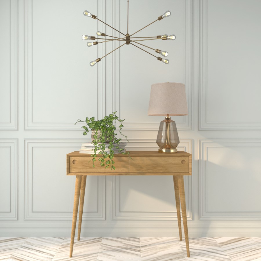 Solid Oak Console Table with Drawers - Briana