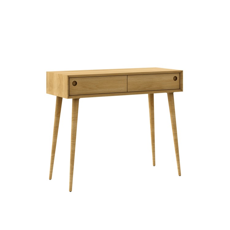 Solid Oak Console Table with Drawers - Briana