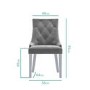 GRADE A1 - Pair of Grey Velvet Dining Chairs with Chrome Legs Studs & Knockerback - Jade Boutique 