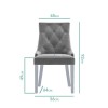 GRADE A2 - Pair of Grey Knocker Chairs in Velvet with Chrome Legs &amp; Studs - Jade Boutique 