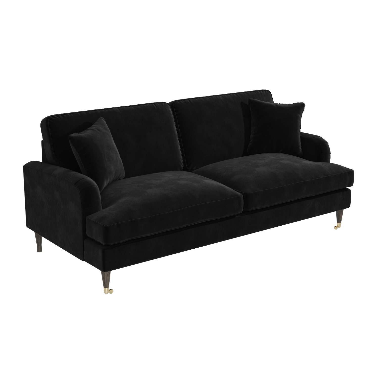 Black Velvet 3 Seater Sofa Payton Furniture123