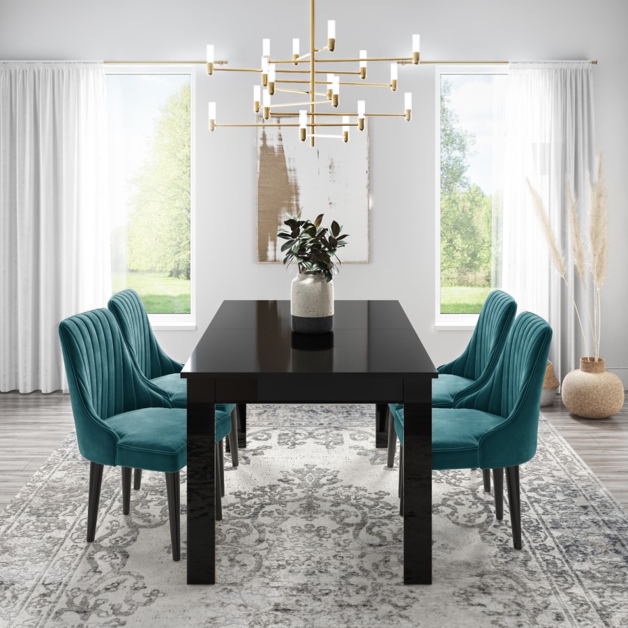 GRADE A2 - Set of 2 Teal Velvet Dining Chairs - Penelope