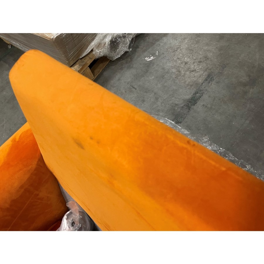 GRADE A2 - Orange Velvet 2 Seater Sofa - Payton