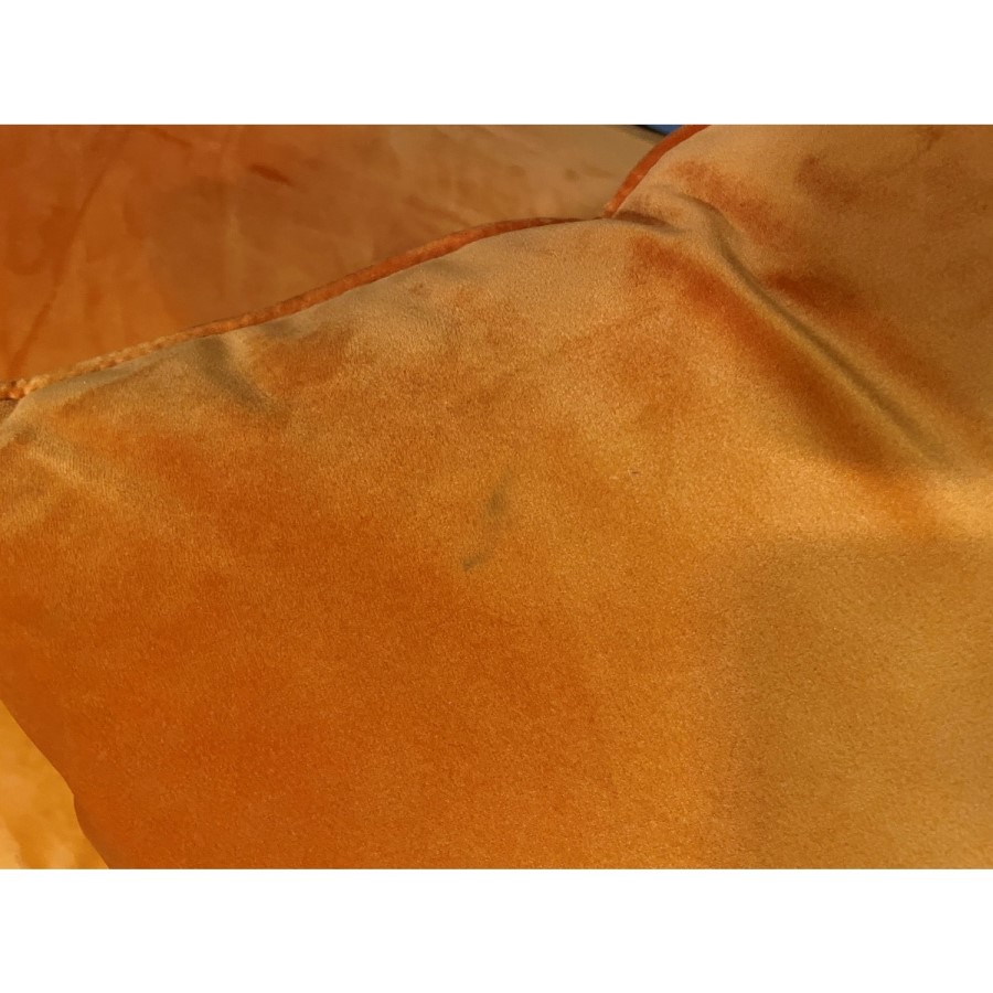 GRADE A2 - Orange Velvet 2 Seater Sofa - Payton