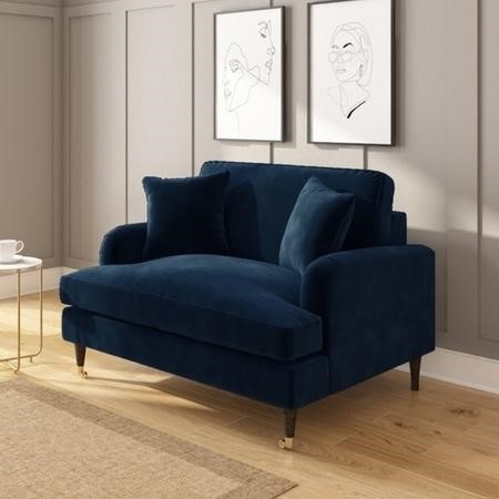 large blue armchair