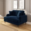 A1/PAY018 GRADE A1 - Navy Blue Velvet Loveseat - Payton