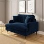 GRADE A1 - Navy Blue Velvet Loveseat - Payton