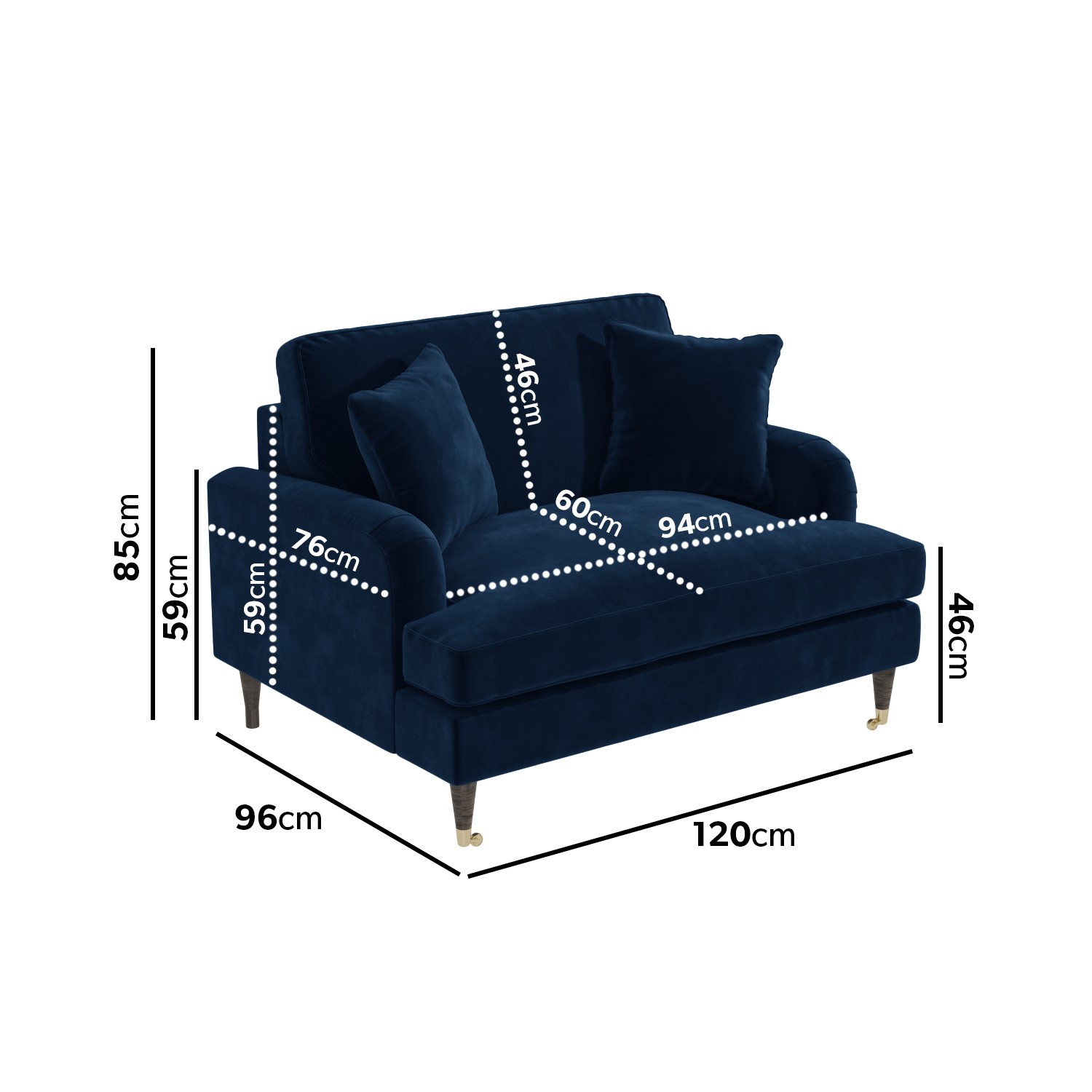 Navy Blue Velvet Loveseat Payton Furniture123