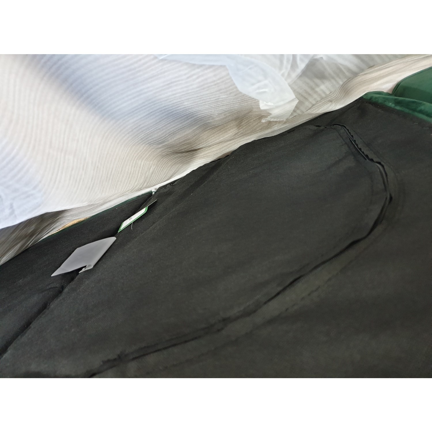 GRADE A2 Single Sofa Bed in Dark Green Velvet with Bolster Cushion Eleni Furniture123