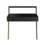 GRADE A1 - Black Wall Mounted Leaning Desk with Storage Drawer - Nico