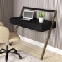 GRADE A1 - Black Wall Mounted Leaning Desk with Storage Drawer - Nico