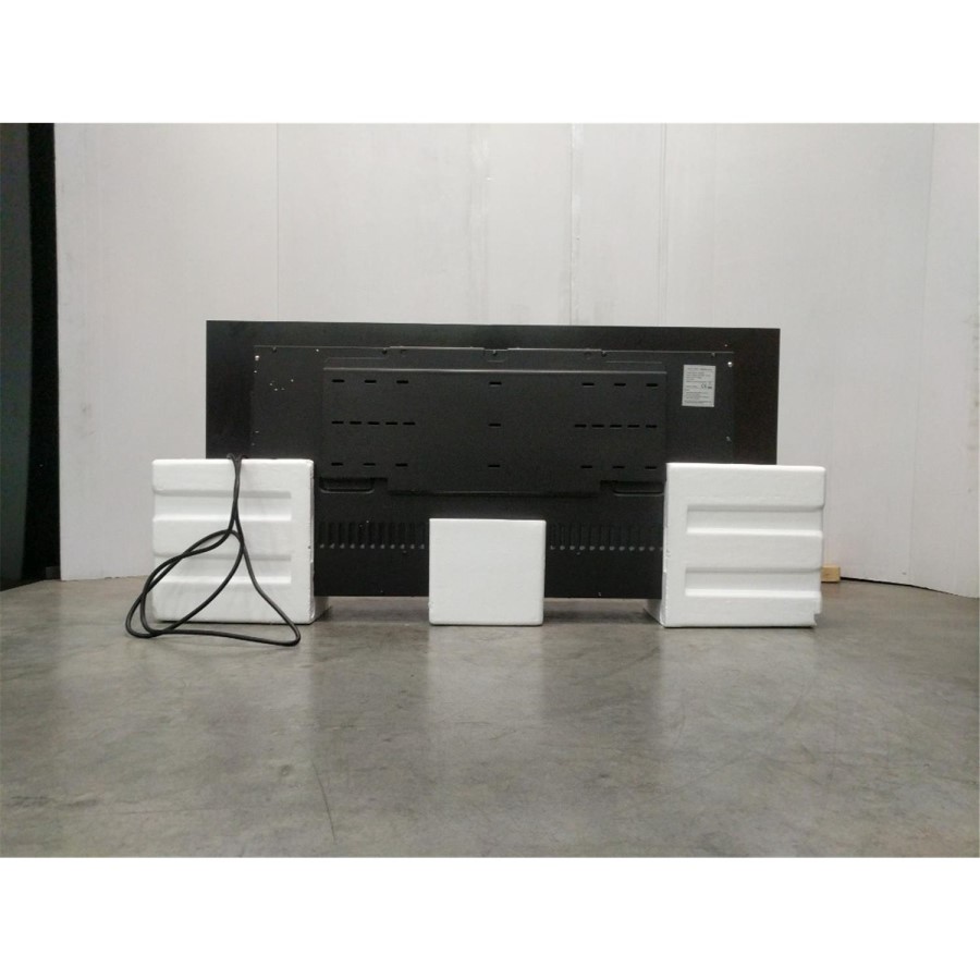 GRADE A2 - Black Wall Mounted or Recessed Electric Fire with Log and Crystal Fuel Bed - Amberglo