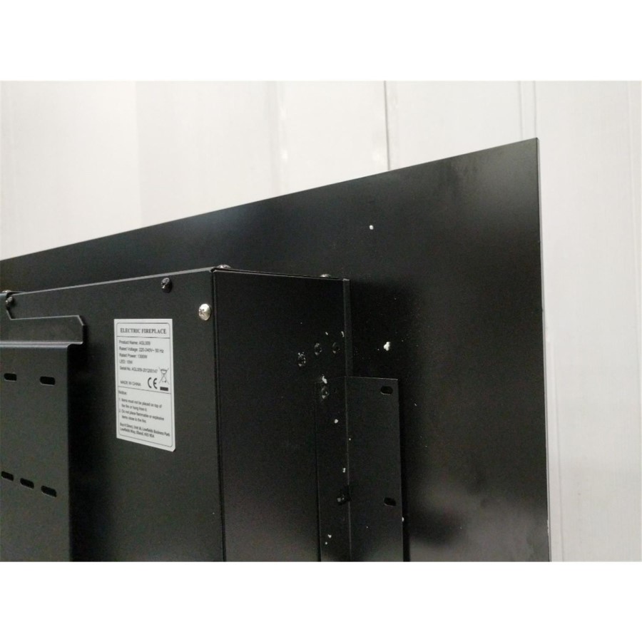 GRADE A2 - Black Wall Mounted or Recessed Electric Fire with Log and Crystal Fuel Bed - Amberglo