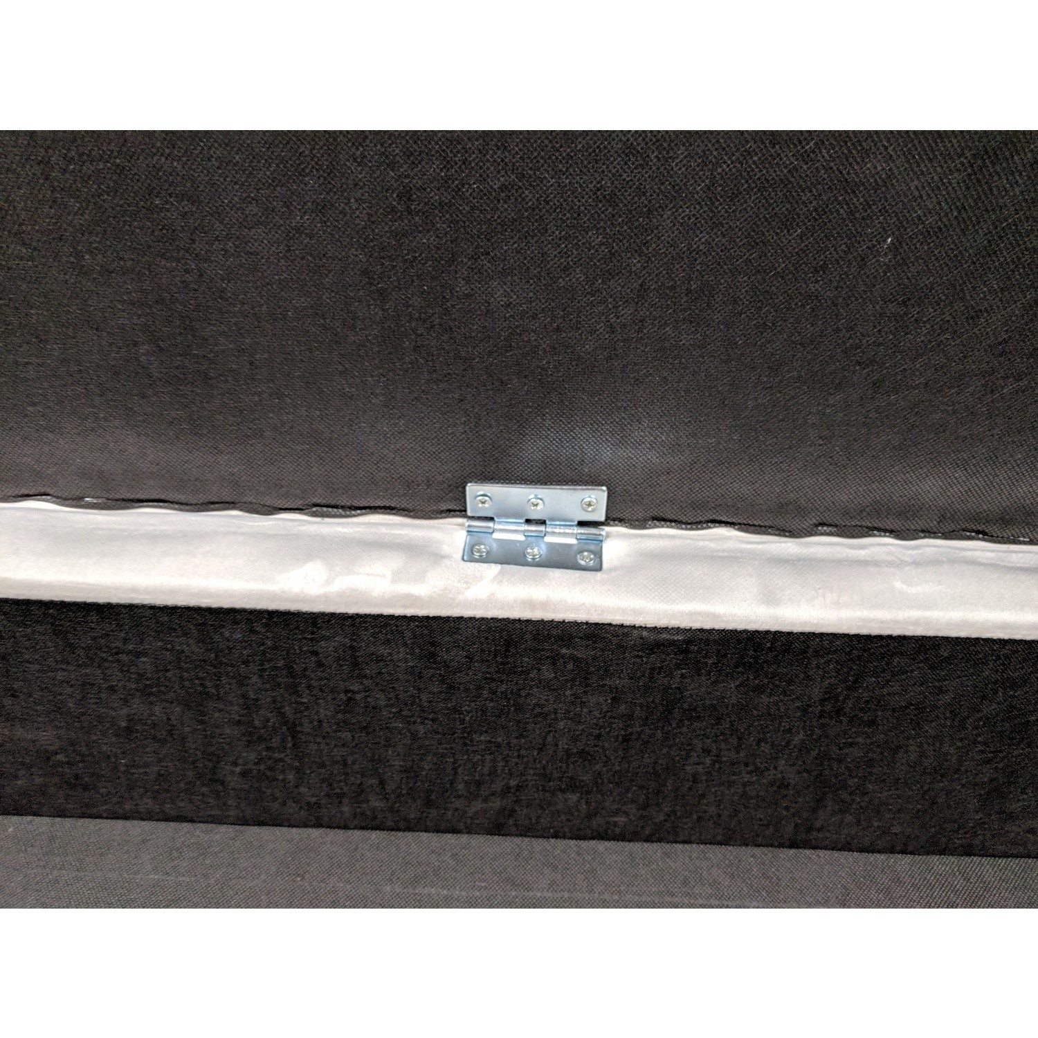 GRADE A2 Safina Striped Top Ottoman Storage Bench in Silver Grey