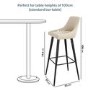 GRADE A1 - Cream Faux Leather Bar Stool with Back - 77cm - Macie