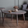GRADE A2 - Agra Patterned Wooden Coffee Table in Grey Copper Colour - Caspian House