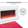 GRADE A2 - White Freestanding Alexa Electric Fireplace with LED Lights- Amberglo