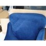 GRADE A2 - Navy Velvet Kitchen Stool with Button Back - 66cm - Maddy