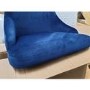 GRADE A2 - Navy Velvet Kitchen Stool with Button Back - 66cm - Maddy