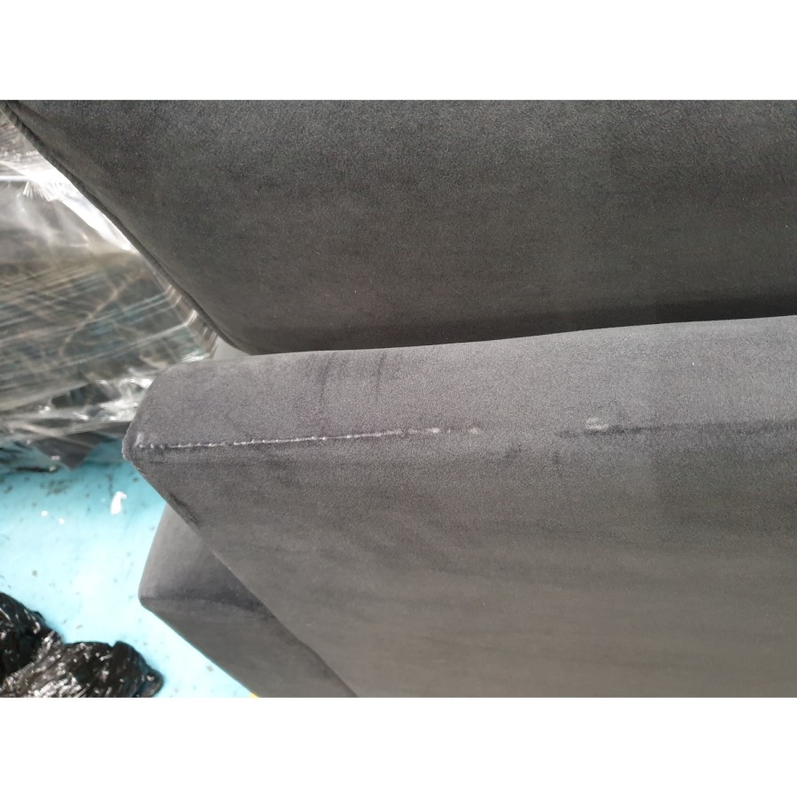 GRADE A2 - Payton Charcoal Grey Velvet 3 Seater Sofa