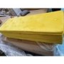 GRADE A2 - Safina End-of-Bed Ottoman Storage Bench in Yellow Velvet with Button Detail