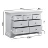 GRADE A1 - Wide Grey Painted French Chest of 7 Drawers - Olivia