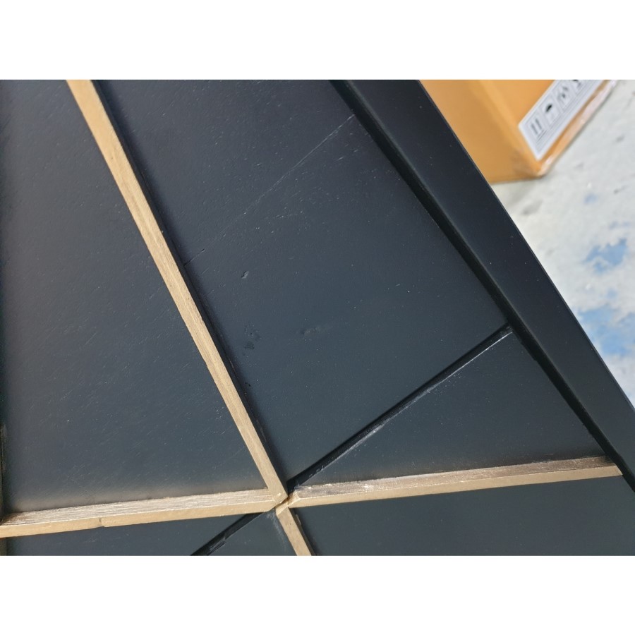 GRADE A2 - Black Bedside Table with 2 Storage Drawers - Zhara