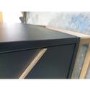 GRADE A2 - Black Bedside Table with 2 Storage Drawers - Zhara