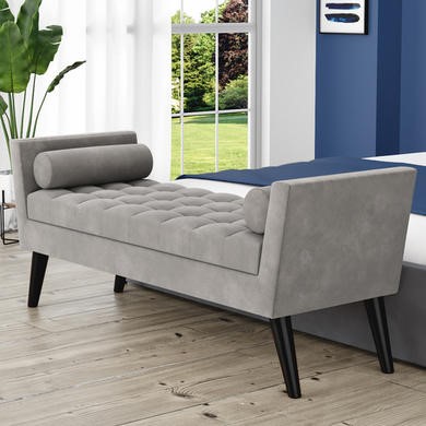 upholstered bench grey