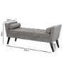 Grey Velvet End-of-Bed Bench with Bolster Cushions - Safina