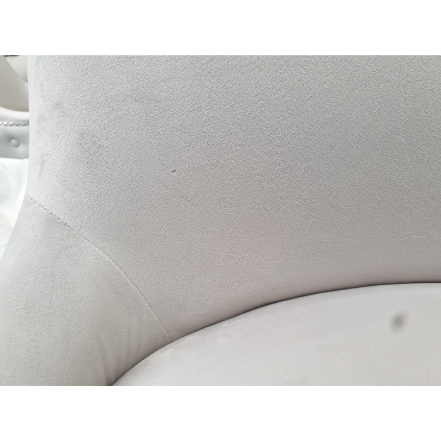 GRADE A2 - Pair of Button Back Grey Velvet Dining Chairs - Jade Boutique