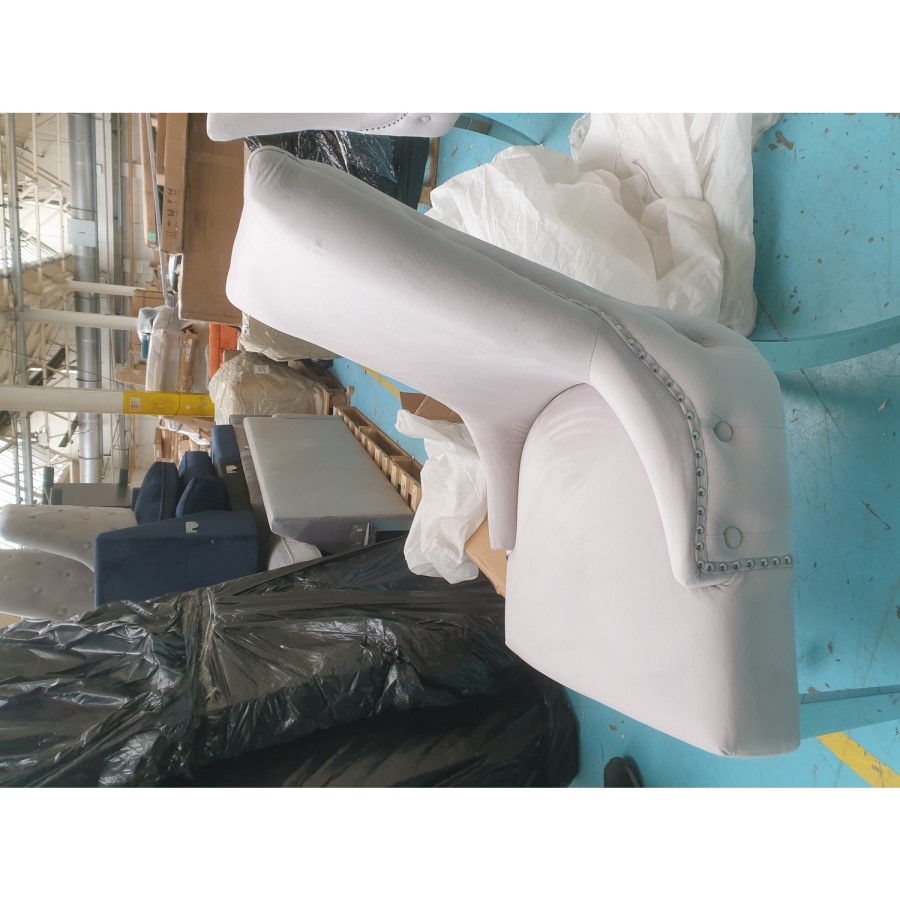 GRADE A2 - Pair of Button Back Grey Velvet Dining Chairs - Jade Boutique