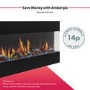 GRADE A2 - Amberglo White Wall Mounted Electric Fireplace with Storage Shelf