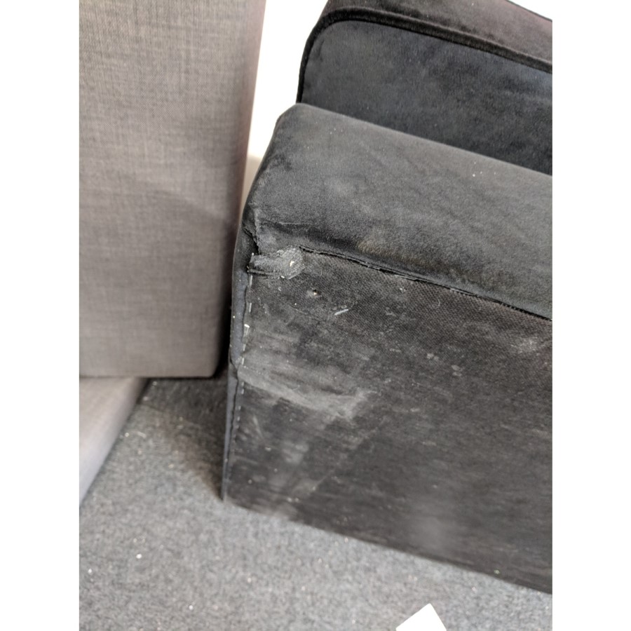 GRADE A2 - Black Velvet Loveseat - Payton