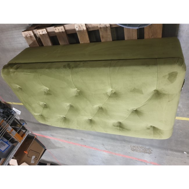 IMPERFECT - Large Olive Green Velvet Bed Footstool - Myles