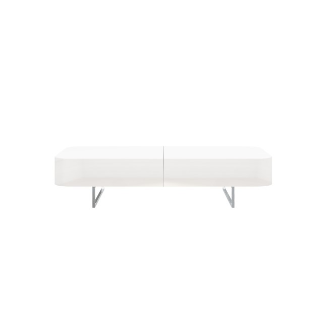 Large White Gloss Coffee Table with Storage - Tiffany