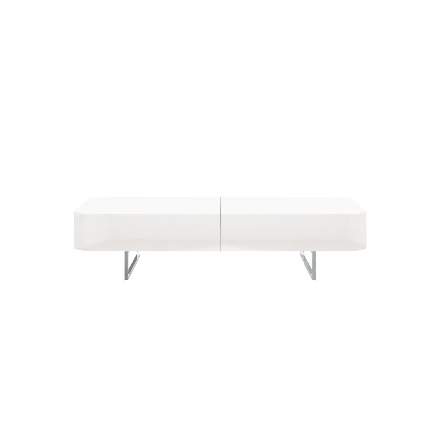 Large White Gloss Coffee Table with Storage - Tiffany