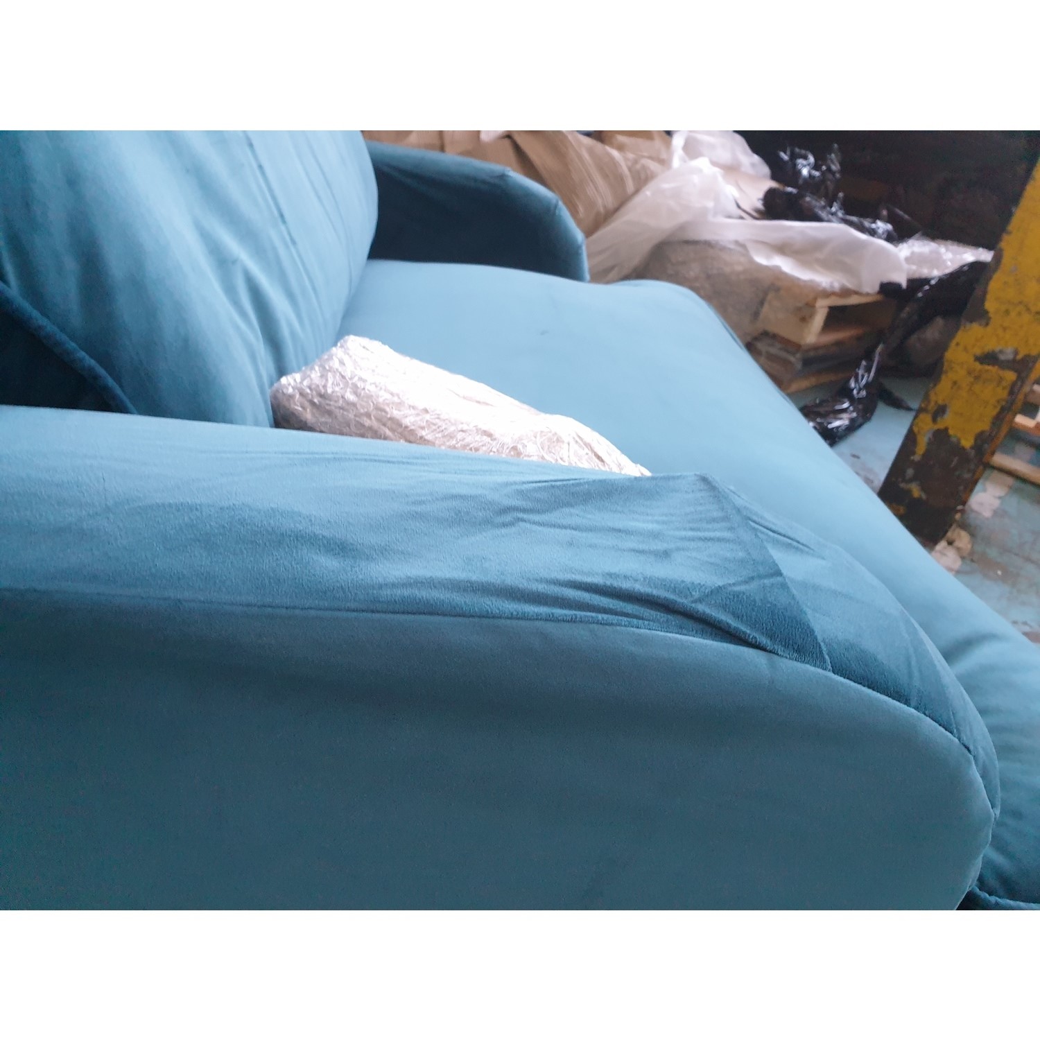 GRADE A2 Teal Blue Velvet Loveseat Payton Furniture123